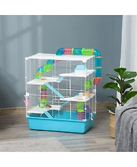 PawHut 23" 5-Tier Hamster Cage with Wheel and Water Bottle,