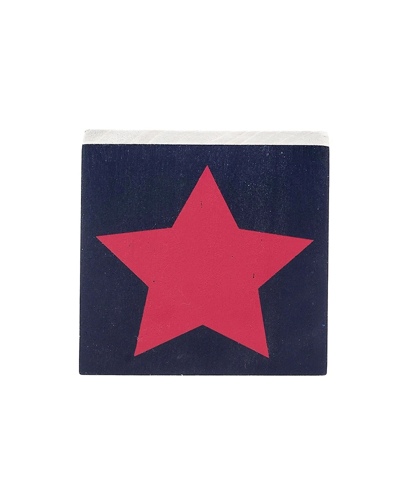 C&F Home Red White & Blue Squares Table Drink Sitters 4th of July Set of 3