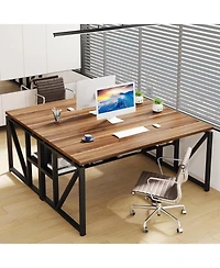 Tribesigns 55 inches Computer Desk with Bottom Storage Shelf Home Office Desk Writing Table for Workstation