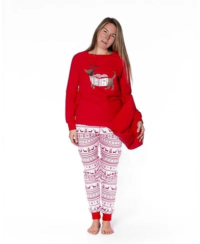 Deux par Women's Cotton Two-Piece Pajamas Fairisle - Adult