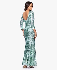 Betsy & Adam Women's Boat Neck Sequin Detail Dress