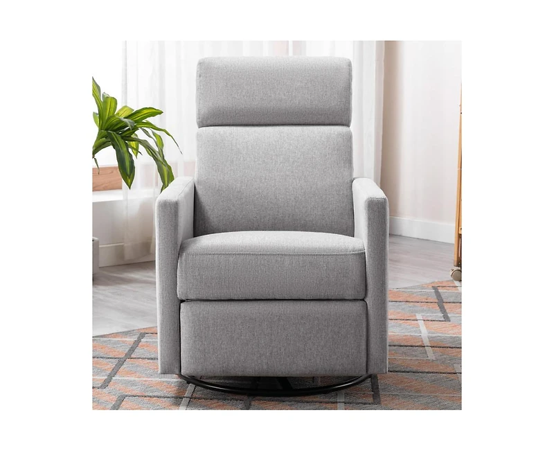 sumyeg Modern Upholstered Rocker Nursery Chair Plush Seating Glider Swivel Recliner Chair