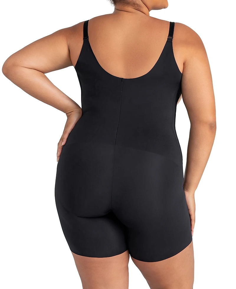 Honeylove Women's Open-Bust Mid-Thigh Bodysuit, Regular And Plus