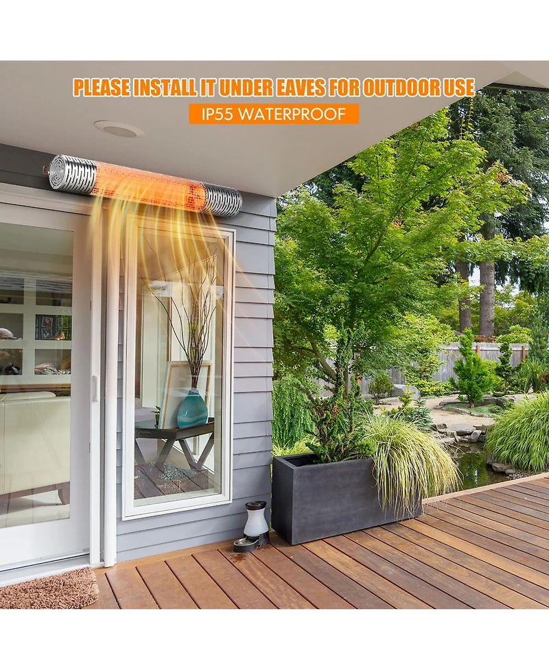 Costway 1500W Wall-Mounted Infrared Heater Indoor & Outdoor Electric Heater
