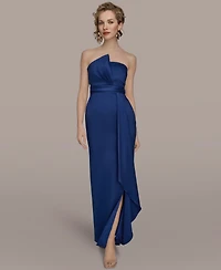 Donna Karan New York Women's Asymmetric Twist Strapless Gown