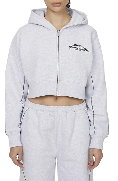 Good For Nothing Women's Coverlock Vintage Crop Zip Hoodie