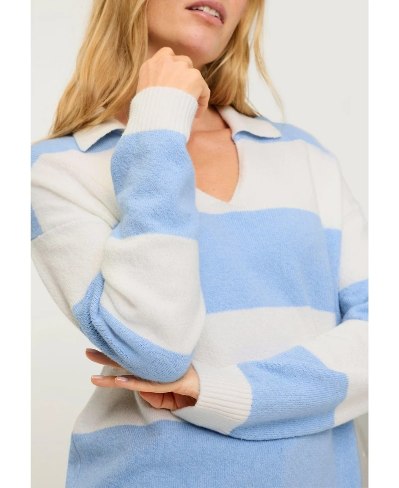 Olsen Women's Open Collar Sweater