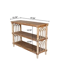 Console Table with Arched Cut-Outs, 47.24" Mdf and Fir Entryway Table for Living Spaces