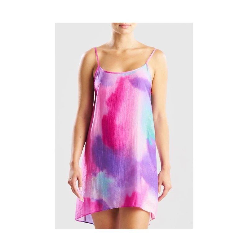 Natori Women's Watercolor - Sheer Texture Scoop Mini Dress