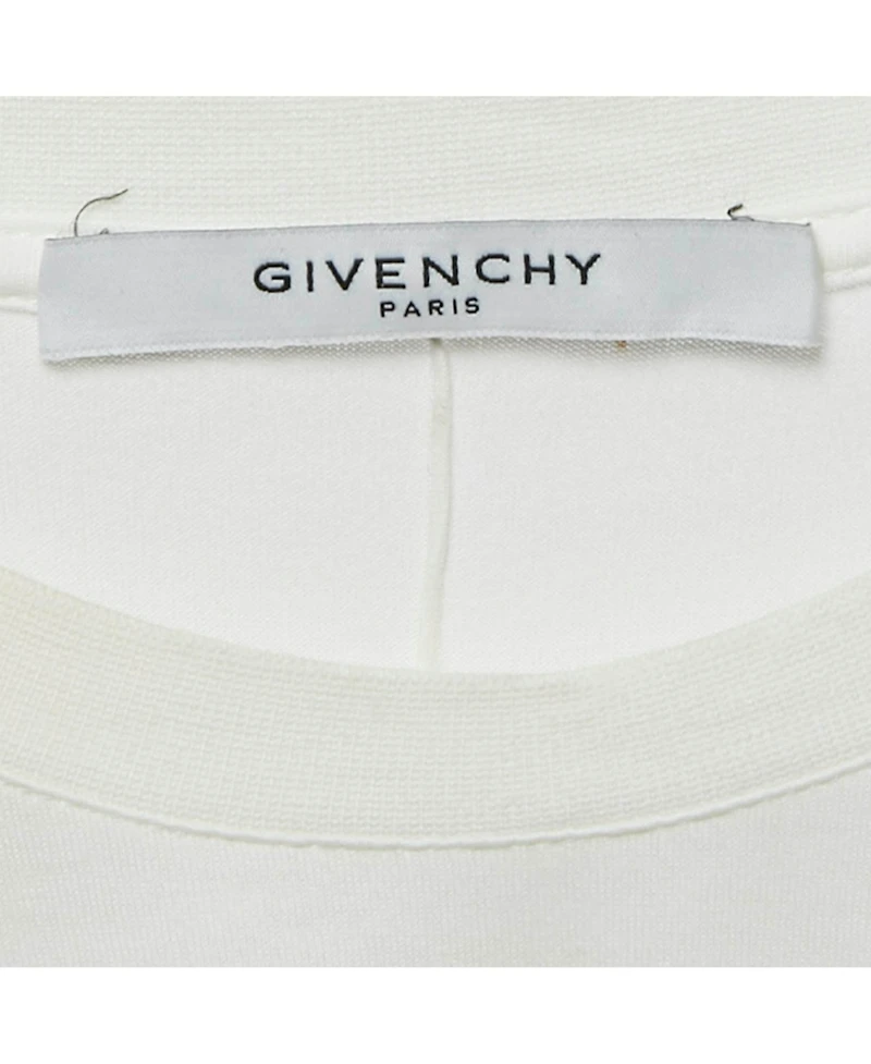 Pre-Owned Givenchy Men's White Logo Band Trim Jersey T-Shirt