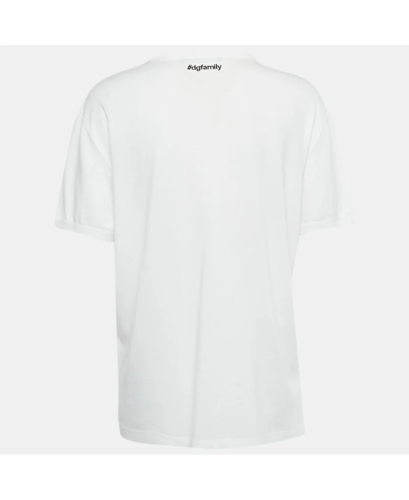 Pre-Owned Dolce & Gabbana Women's Boycott Logo Print Cotton T-Shirt