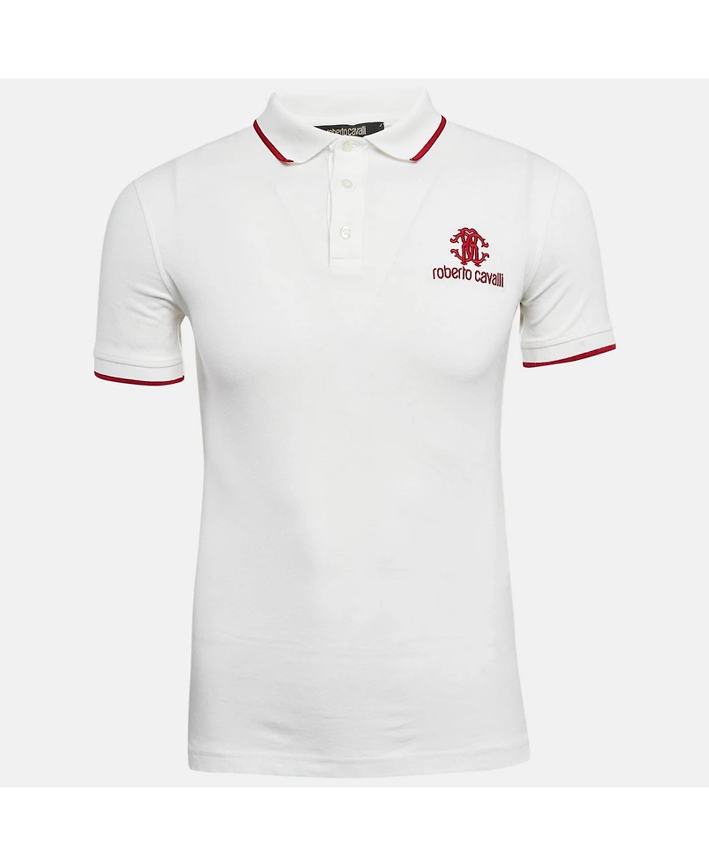 Pre-Owned Roberto Cavalli Men's Cotton Pique Polo T-Shirt