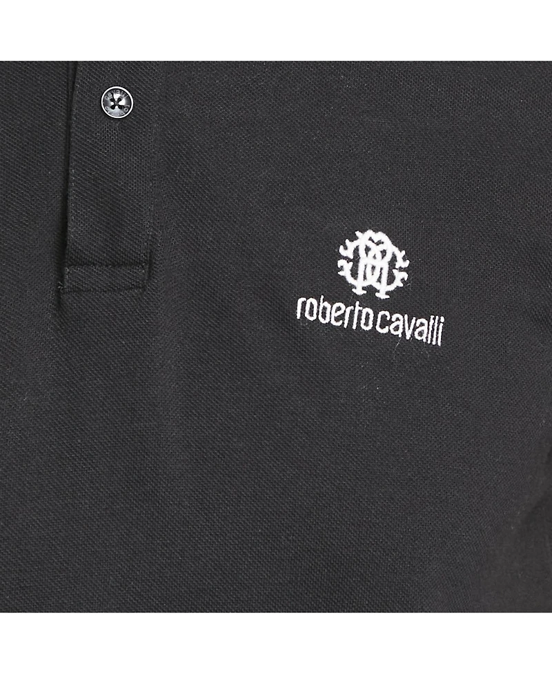 Pre-Owned Roberto Cavalli Men's Logo Embroidered Pique Polo T-Shirt