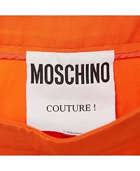 Pre-Owned Moschino Women's Couture Orange Cotton Regular Fit Trousers