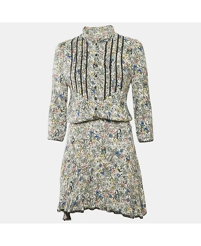 Pre-Owned Zadig & Voltaire Women's Multicolor Floral Printed Chiffon Mini Dress