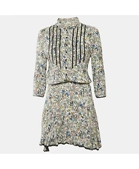 Pre-Owned Zadig & Voltaire Women's Multicolor Floral Printed Chiffon Mini Dress