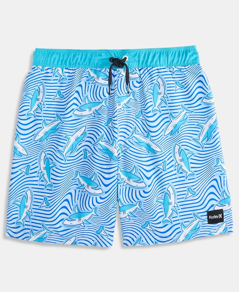 Hurley Boys' 8-20 Dizzy Shark Pull-On Swim Trunks