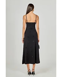 endless rose Women's Embellished Knit Midi Dress