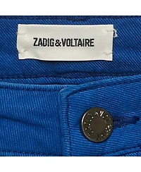 Pre-Owned Zadig & Voltaire Women's Blue Cotton Drill Skinny Eva Cher Jeans