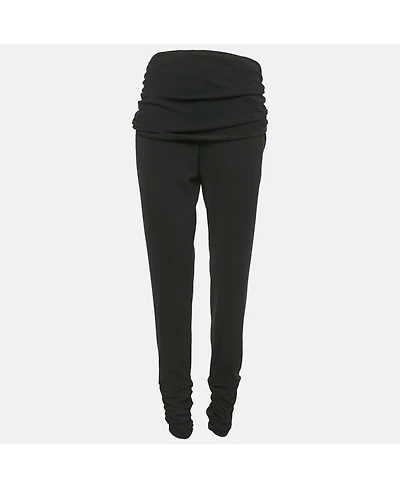Pre-Owned Moschino Women's Cheap And Chic Black Crepe Ruche Detail Trousers