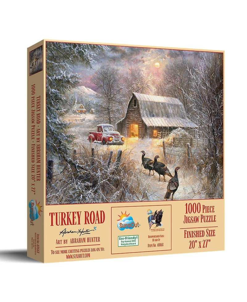SunsOut Turkey Road 1000 piece Jigsaw Puzzle for Adults Thanksgiving