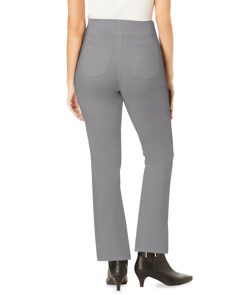 Woman Within Women's Tall Flex-Fit Pull-On Bootcut Gap-Free Stretch Denim Jeans