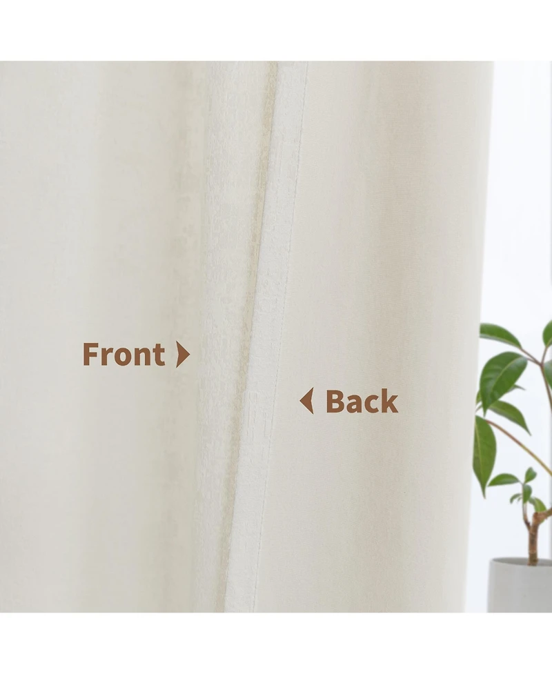 Awesome Home Fleece Textured Light Filtering Grommet Curtains Pair
