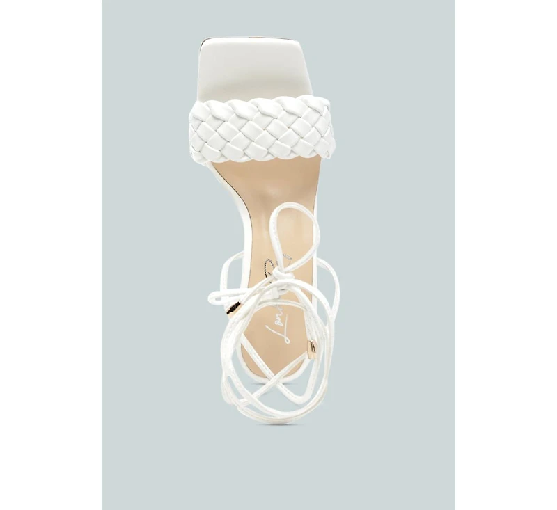 skora tie up spool heel sandals