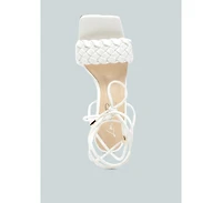 skora tie up spool heel sandals