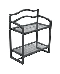 Household Essentials 2-Tier Metal Wall Mount Bathroom Storage Rack, Grey