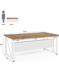 Tribesigns 63 inches Executive Computer Desk, Large Home Office Desk Writing Table for Workstation