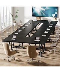 Tribesigns 70.87" Conference Table, Rectangular Seminar Table Boardroom Desk for Office Meeting Conference Room