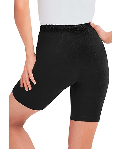 Woman Within Plus Stretch Cotton Bike Short