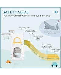 Qaba 5 in 1 Toddler Slide with Basketball Hoop for 1-3 Years Olds,