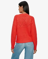 Sanctuary Women's Femme Crewneck Openwork Sweater