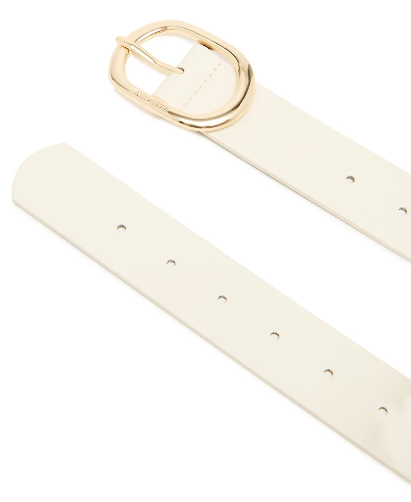 Steve Madden Women's Fully Perforated Oval Buckle Belt