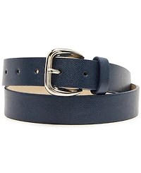 Steve Madden Women's Grain and Double Keeper Buckle 2-Pc Wide Belt