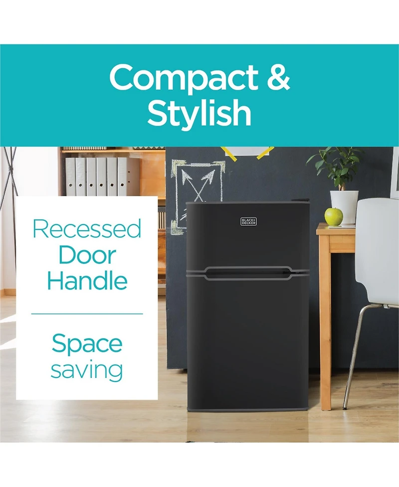 3.1 cu.ft.. 2 Door Ref/Freezer - Black