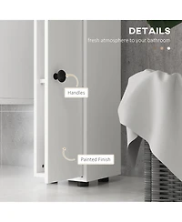 Kleankin Bathroom Storage Cabinet w/ Shelves, Toilet Paper Cabinet, White