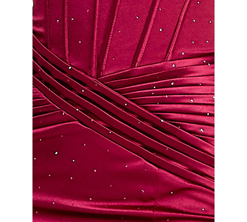 B Darlin Juniors' Strapless Front Slit Dress