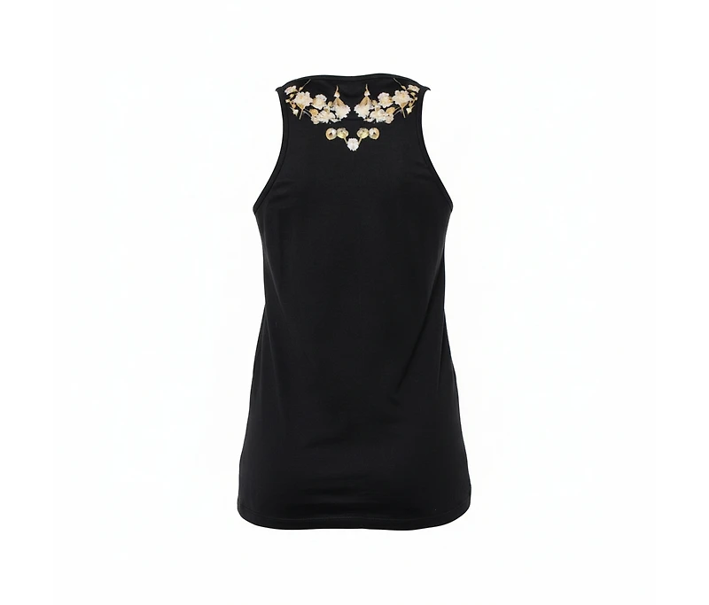 Pre-Owned Givenchy Women's Black Cotton Floral Printed Tank Top