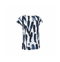 Pre-Owned Dolce & Gabbana Women's f Cotton Brushstroke Print Short Sleeve Tunic Top