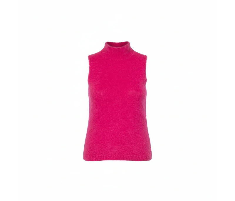 Pre-Owned Versace Women's Mohair High Neck Sleeveless Tank Top