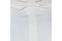 Pre-Owned Moschino Women's Cream Silk Crepe De Chine Bow Detail Short Sleeve Blouse