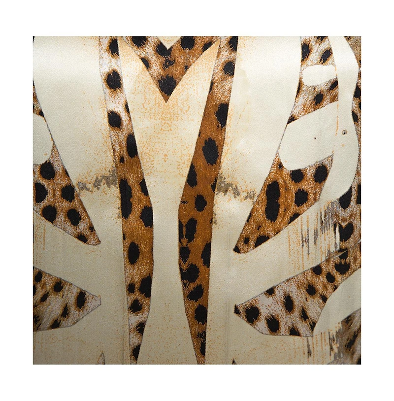 Pre-Owned Roberto Cavalli Women's Silk Leopard Print Short Sleeve Top