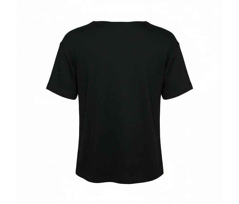 Pre-Owned Moschino Women's Cheap And Chic Black Jersey Sewing Machine Appliqued T-Shirt