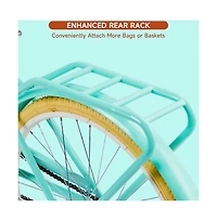 Artudatech 24-inch Cruiser Bike with Low-Step Frame, Shock-Absorbing Tires, and Dual Brakes