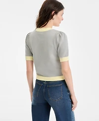 On 34th Colorblocked Short-Sleeve Sweater, Macy's Exclusive