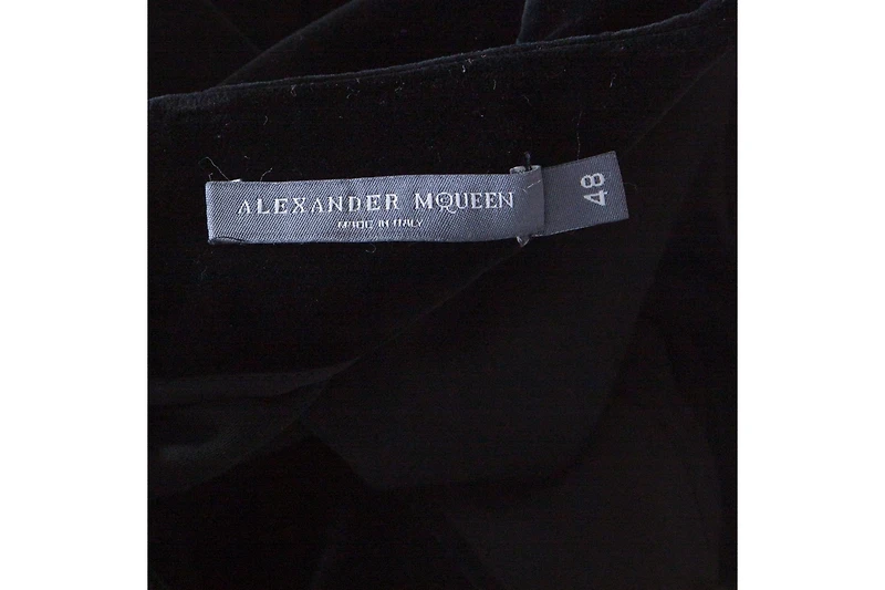 Pre-Owned Alexander Mcqueen Women's Silk Blend Velvet Wide Leg Trousers