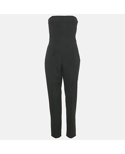 Pre-Owned Givenchy Women's Black Crepe Band Detail Strapless Jumpsuit